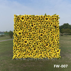 sunflower 3D flower wall romantic rose floral wall for party events planning bridal shower couples shower garden layout wedding photo backdrops decoration