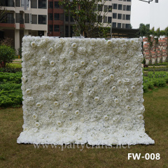 white 3D flower wall romantic rose floral wall for party events planning garden layout bridal shower couples shower wedding photo backdrops decoration