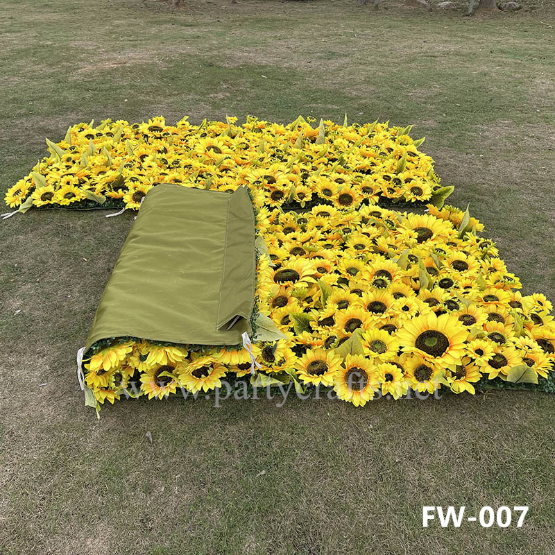 sunflower 3D flower wall romantic rose floral wall for party events planning bridal shower couples shower wedding photo backdrops decoration (FW-007)