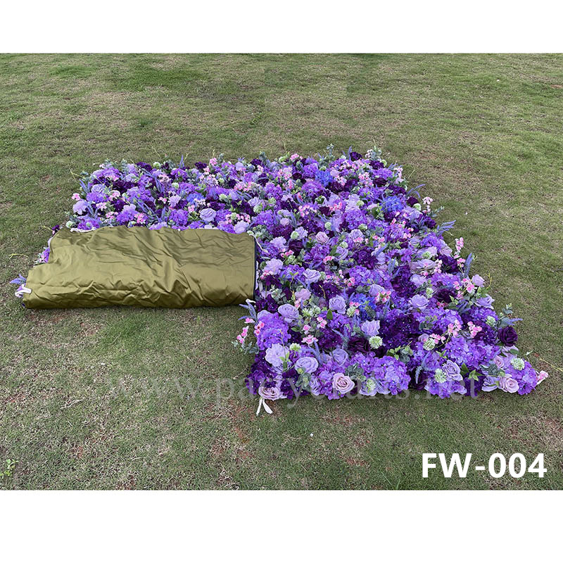 purple 3D flower wall romantic rose floral wall for party events planning bridal shower couples shower wedding photo backdrops decoration (FW-004)