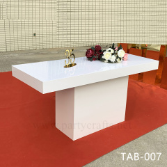 white rectangle dining table event table cake table pedestal table for wedding bride and groom bridal shower party events banquet table birthday cake table rectangular table home decoration