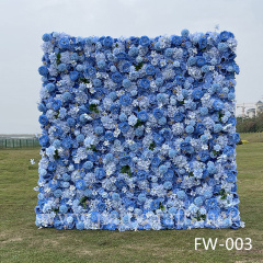blue 3D flower wall romantic rose floral wall for party events planning bridal shower couples shower wedding photo backdrops decoration garden layout