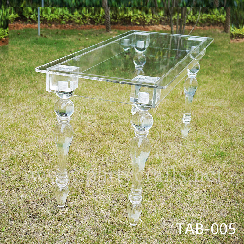 acrylic clear  dining table event table cake table pedestal table for wedding bride and groom bridal shower party events banquet table birthday cake table (TAB-005)