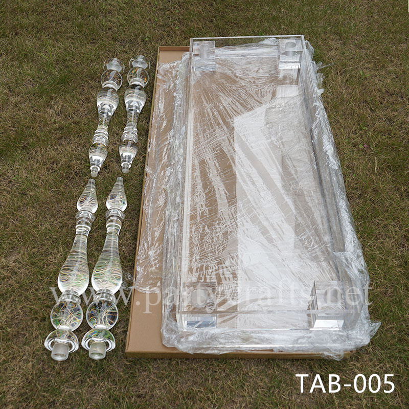 acrylic clear  dining table event table cake table pedestal table for wedding bride and groom bridal shower party events banquet table birthday cake table (TAB-005)