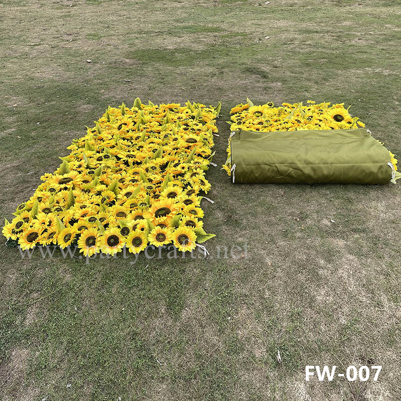 sunflower 3D flower wall romantic rose floral wall for party events planning bridal shower couples shower wedding photo backdrops decoration (FW-007)