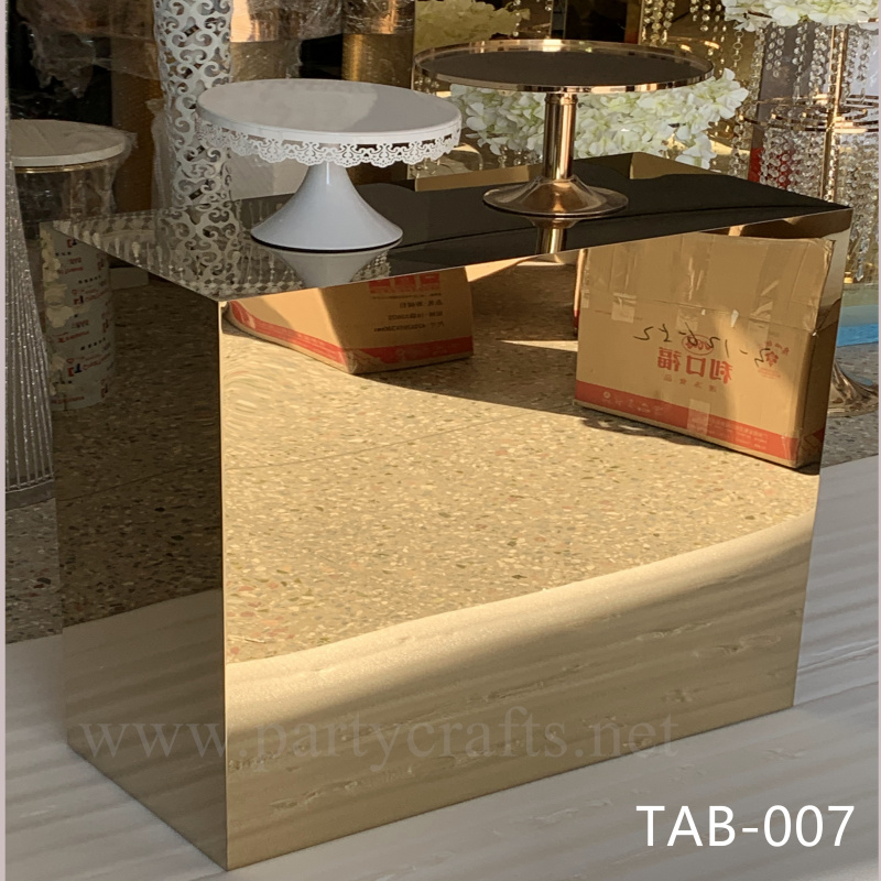 crystal table crystal arcylic top gold base wedding party event hotel hall decoration (TAB-007 (gold)