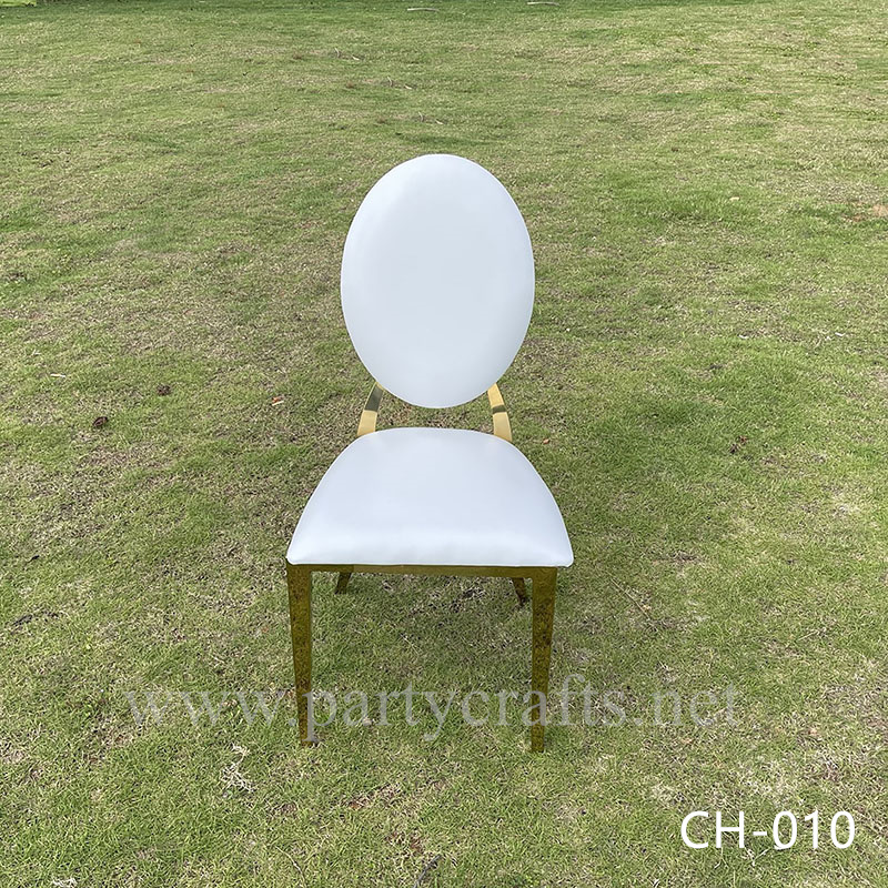 gold Oval  stainless steel wedding chair dinning chiar table chair set event  wedding party event hotel hall decoration (CH-010)