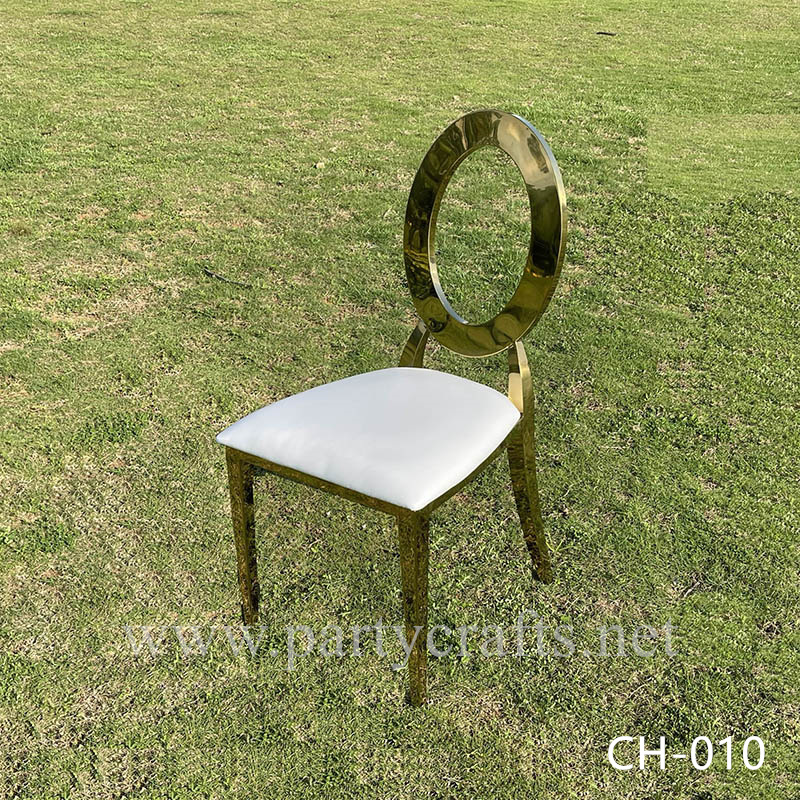 gold Oval  stainless steel wedding chair dinning chiar table chair set event  wedding party event hotel hall decoration (CH-010)