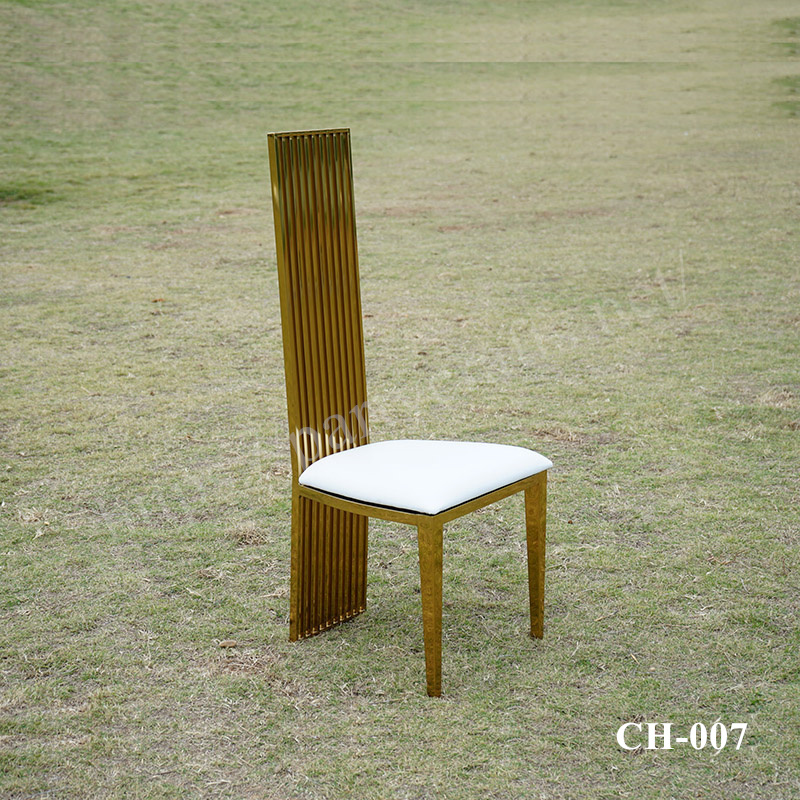 gold high back banquet chairs wedding chair stainless steel chair dining room chair bridal shower chair church meeting room chair events chair wedding party table decorate chairs (CH-007 gold)