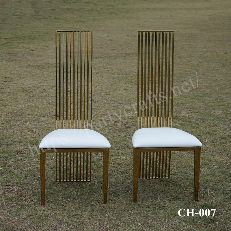 gold high back banquet chairs wedding chair stainless steel chair dining room chair bridal shower chair church meeting room chair events chair wedding party table decorate chairs (CH-007 gold)