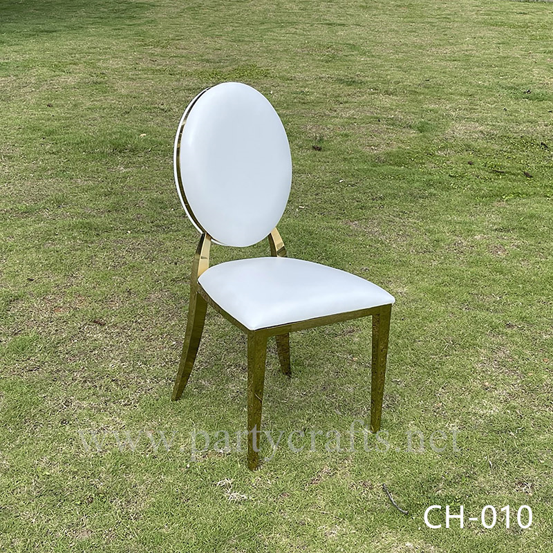 gold Oval  stainless steel wedding chair dinning chiar table chair set event  wedding party event hotel hall decoration (CH-010)
