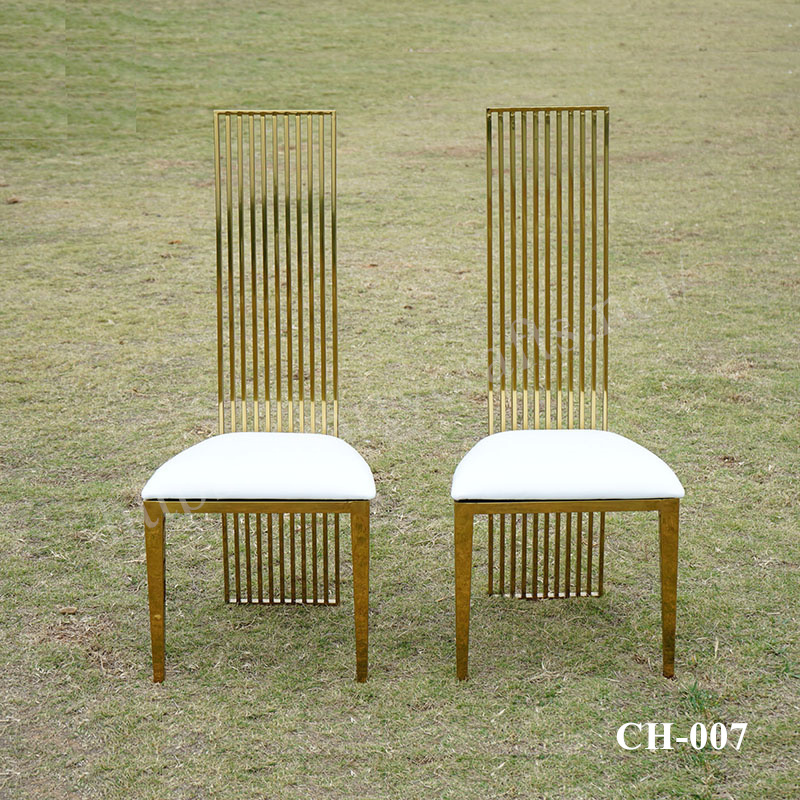 gold high back banquet chairs wedding chair stainless steel chair dining room chair bridal shower chair church meeting room chair events chair wedding party table decorate chairs (CH-007 gold)