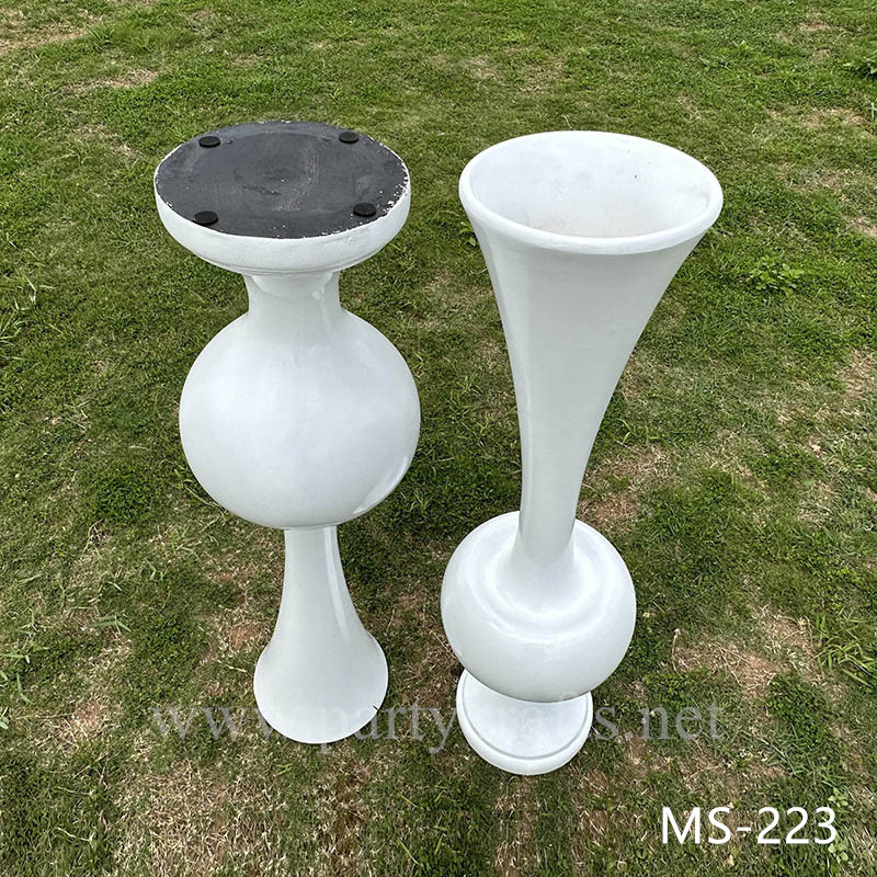 white fiber glass vase (MS-223)