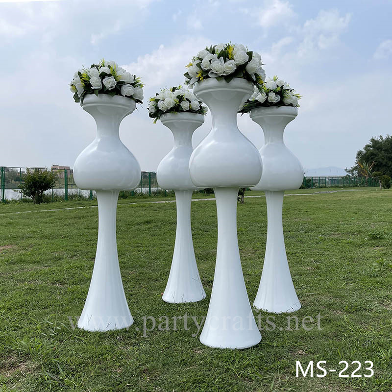 white fiber glass vase (MS-223)