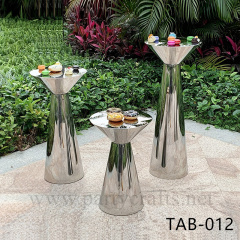 cooktail table siver mirror table pedestal stand art display stands aisle flower stand aisle decoration cake sweet table wedding party event birthday decoration home decoration