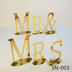 letter gold sign MRS&MR table centerpiece table sign wedding table sign party event dining table and chair decoration