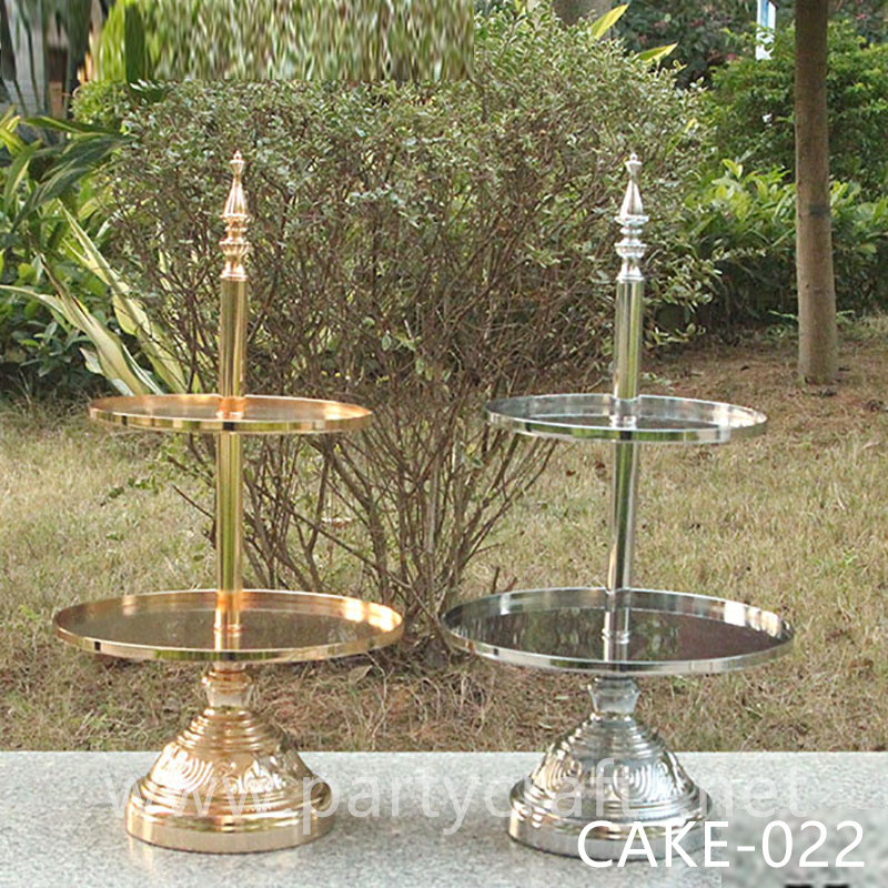 silver & gold & white metal cake candy stand table centerpiece wedding birthday party event bridal shower decoration (CAKE-022)