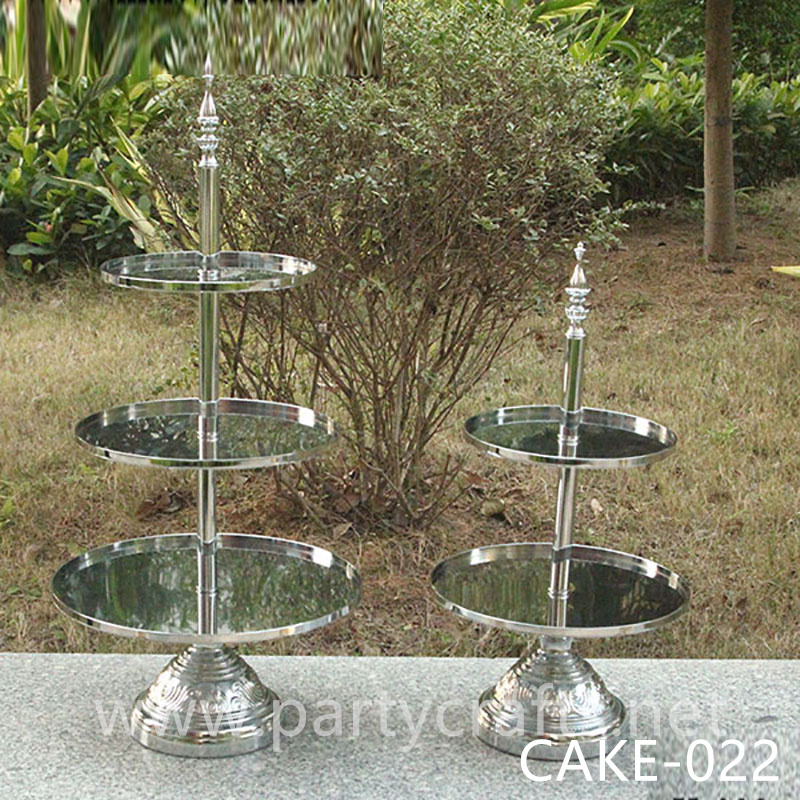 silver & gold & white metal cake candy stand table centerpiece wedding birthday party event bridal shower decoration (CAKE-022)