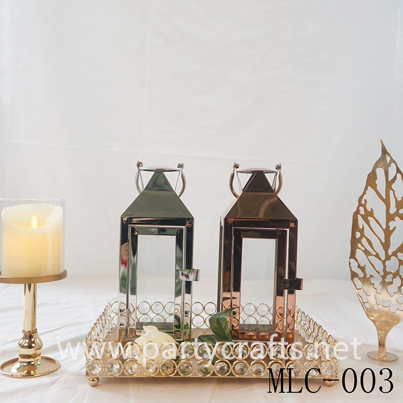 silver & gold  lartern candel holder table centerpiece wedding party event table decoration bridal shower decoration (MLC-003)
