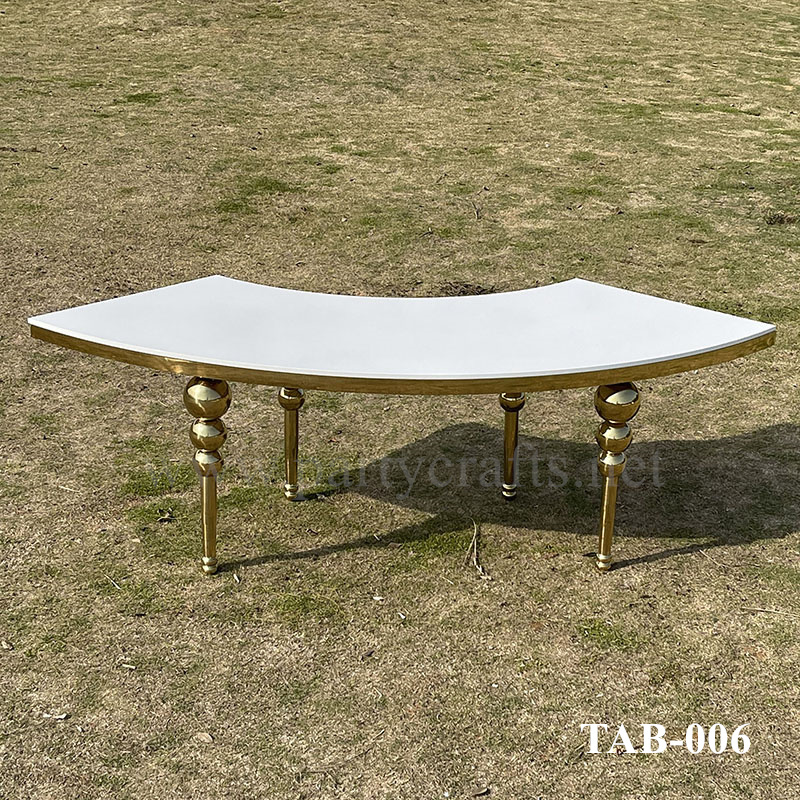 gold arc shape table dessert table cake table arrangement wedding party event ceremony decoration bridal shower table event (TAB-006)