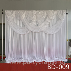 white and purple  fabric garden layout wedding stage backdrop