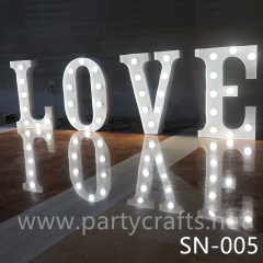 letter Love sign double gold LED light  sign table garden layout sign for wedding centerpiece decoration party event cake stand top sign decoration bridal shower table top decoration