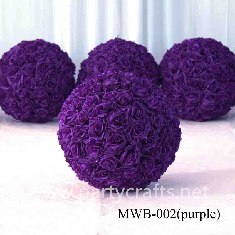 purple rose artificial flower ball