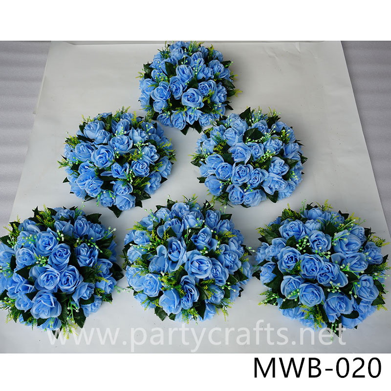 light blue  hemisphere artificial flower ball