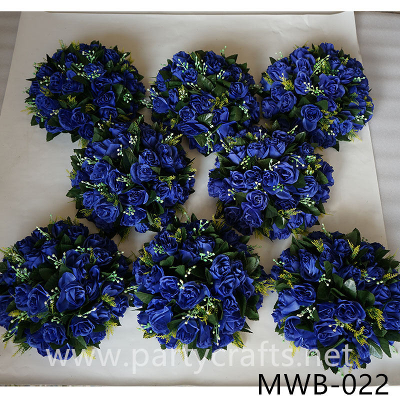 royal blue hemisphere artificial flower ball