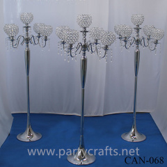 silver 5 arms crystal tall candelabra centerpiece home decoration aisle decoration candle holder wedding party event bridal shower table decoration