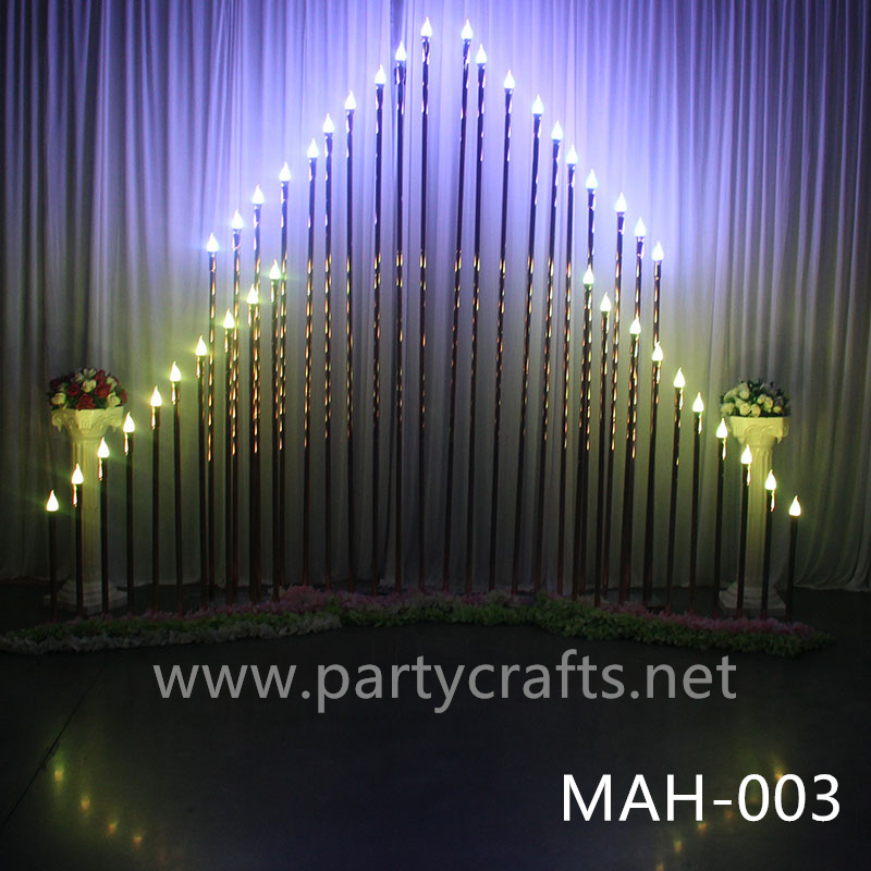 wire golden stage backdrop LED light  wall stainless steel backdrop party event stage decoration baby shower garden layout