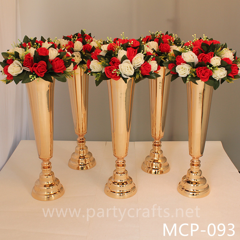 golden vase flower vase centerpiece wedding party event decoration bridal shower decoration