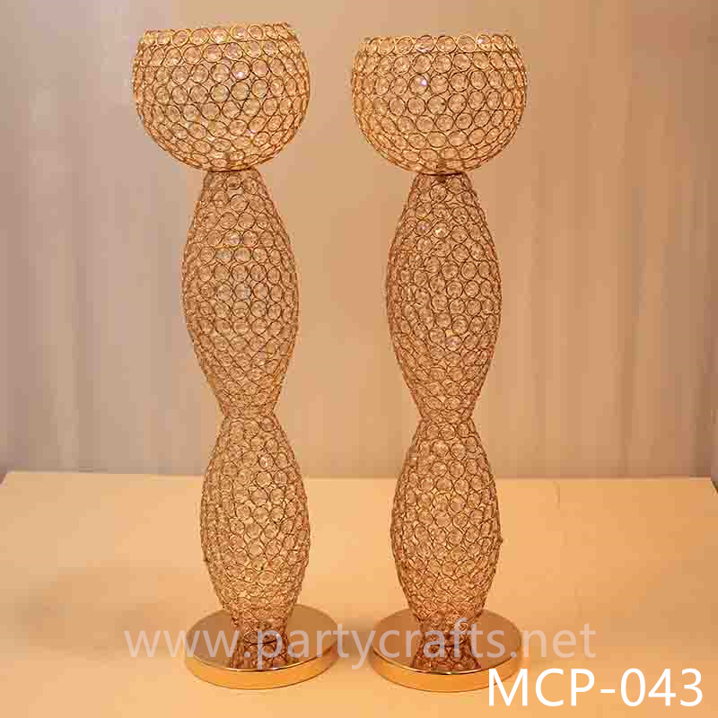 silver & gold crystal light plinths pillars wedding party event centerpiece home livingroom decoration party event backdrop background decoration