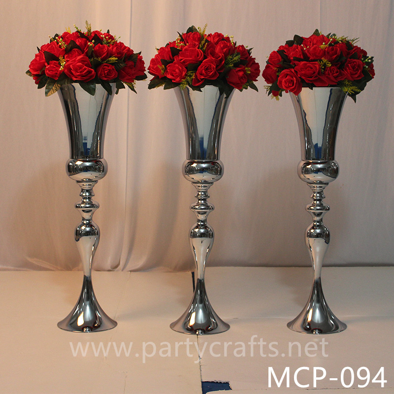 stainless steel centerpiece tall flower vase stage backdrop decoration wedding party event hotel hall home decoration