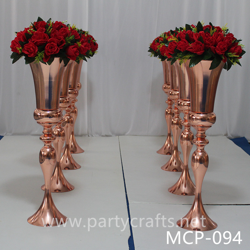 stainless steel centerpiece tall flower vase stage backdrop decoration wedding party event hotel hall home decoration