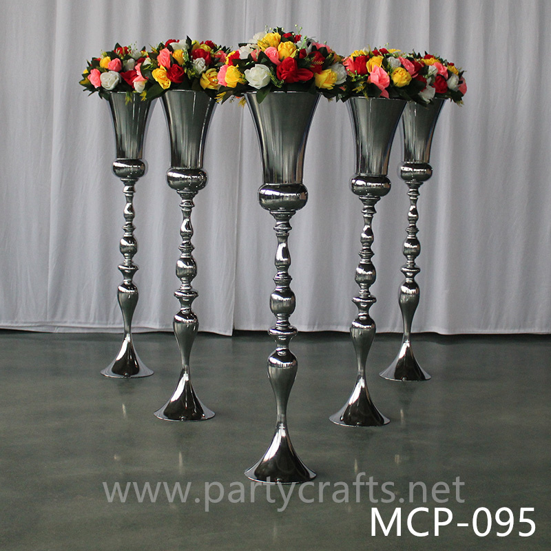 silver  vase flower vase centerpiece wedding party event decoration bridal shower home living decoration