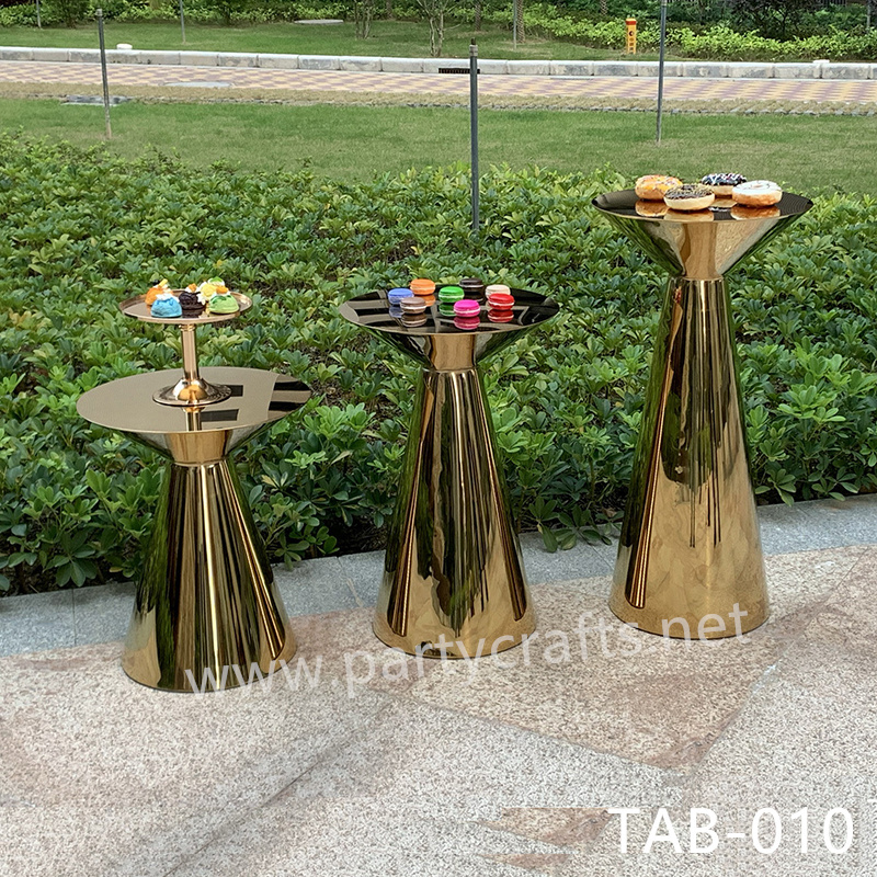 conical bar gold   bar table cake table stand pedestal art display stands wedding birthday party event bridal shower planing decoration