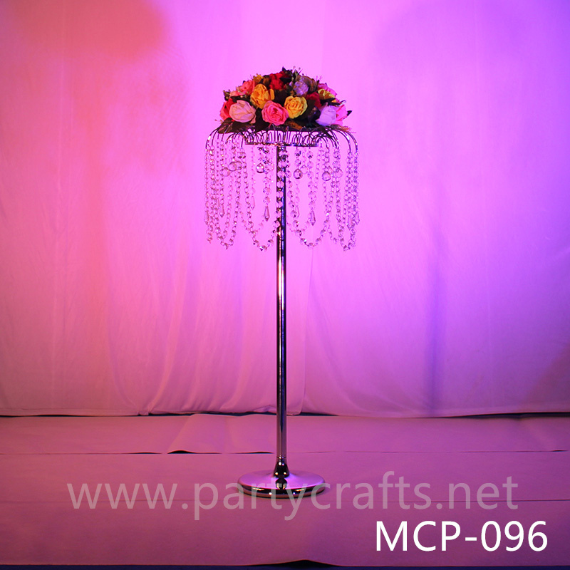 silver  metal flower stand  hanging crystal decoration table centerpiece wedding party event bridal shower home living decoration