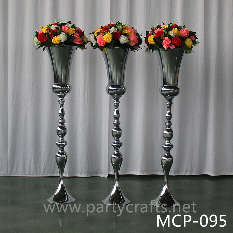 silver  vase flower vase centerpiece wedding party event decoration bridal shower home living decoration