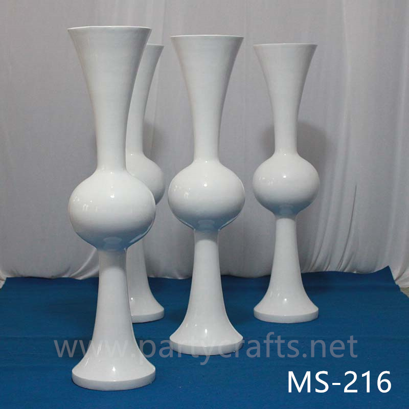 white & black  tall vase centerpiece aisle decoration Mushroom firber glass vase flower planting vase floor vase wedding enent  table vase