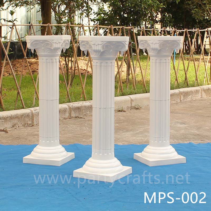 White fiberglass vase stand square top and bottom stand decoration engraved pattern wedding party decoration bridal shower event decoration living room hotel hall decoration
