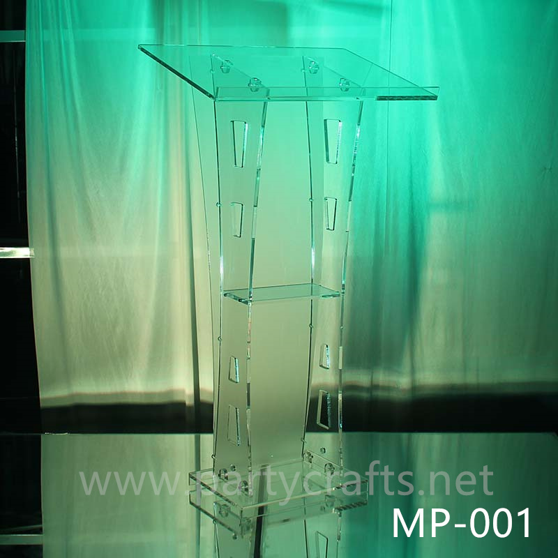 clear acrylic wedding decoration hosting  table conference podium decoration