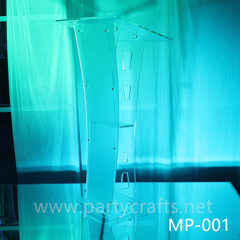 clear acrylic wedding decoration hosting  table conference podium decoration