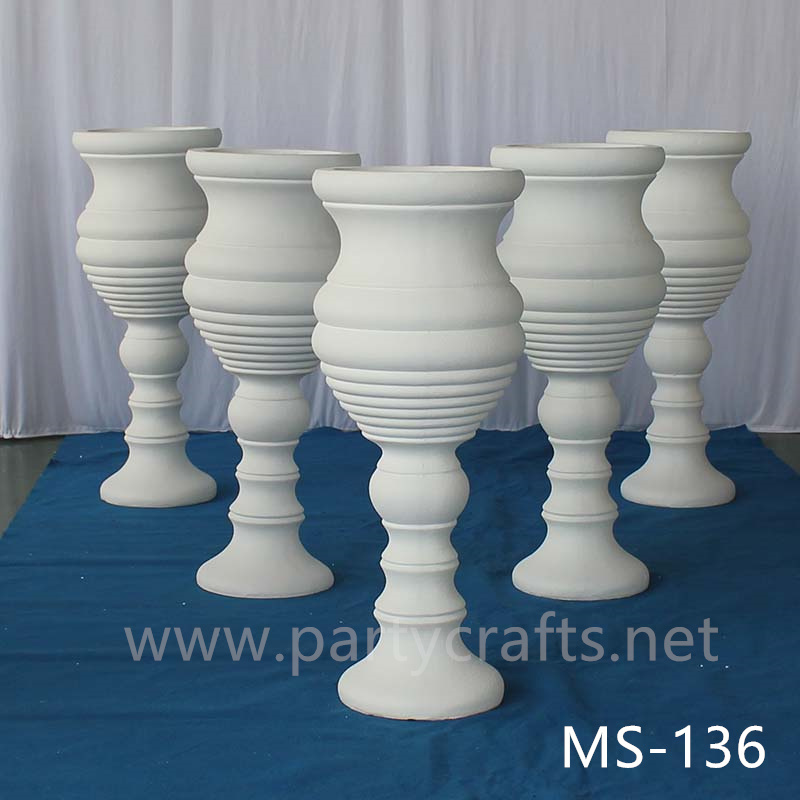 White fiberglass vase decoration wedding party decoration bridal shower event decoration living room hotel hall decoration