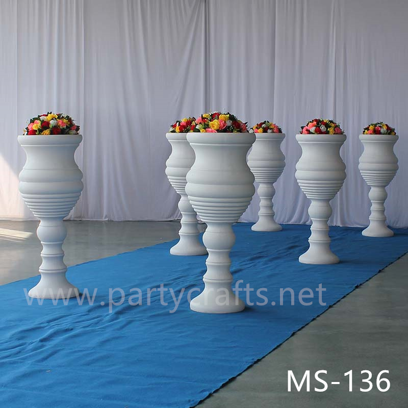 White fiberglass vase decoration wedding party decoration bridal shower event decoration living room hotel hall decoration