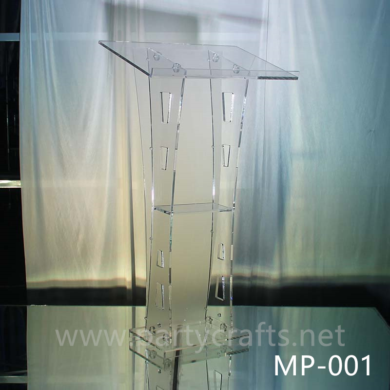 clear acrylic wedding decoration hosting  table conference podium decoration