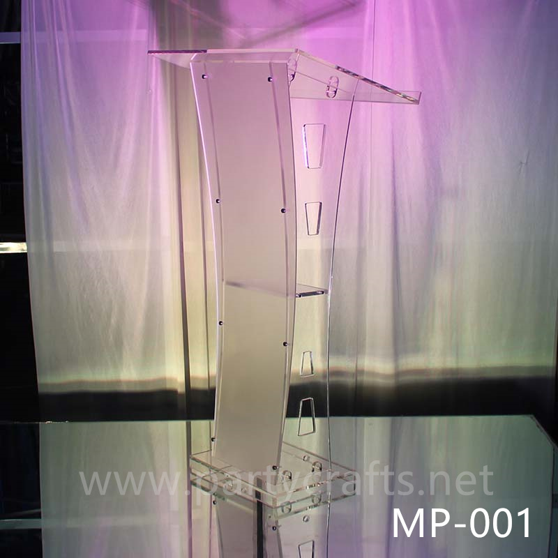 clear acrylic wedding decoration hosting  table conference podium decoration