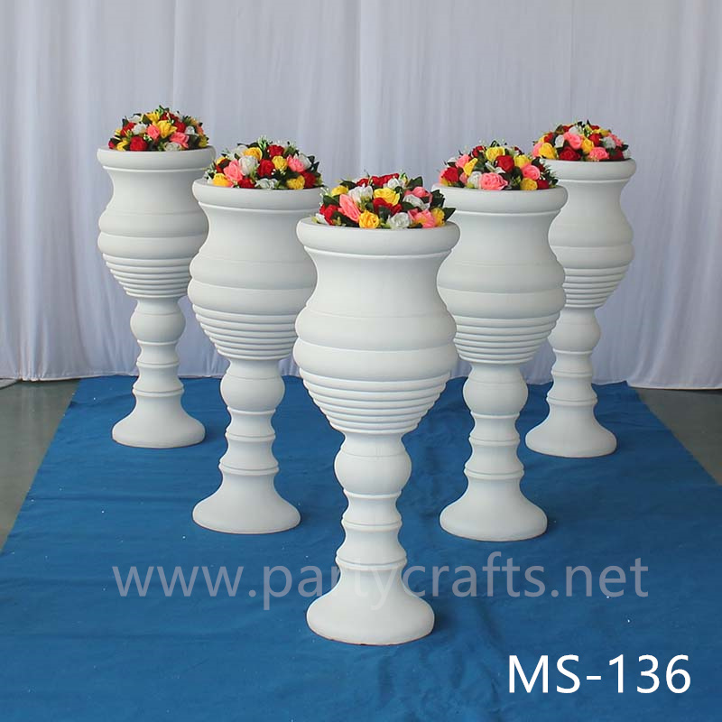 White fiberglass vase decoration wedding party decoration bridal shower event decoration living room hotel hall decoration