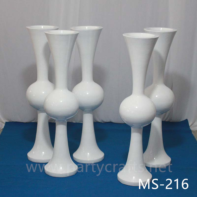 white & black  tall vase centerpiece aisle decoration Mushroom firber glass vase flower planting vase floor vase wedding enent  table vase