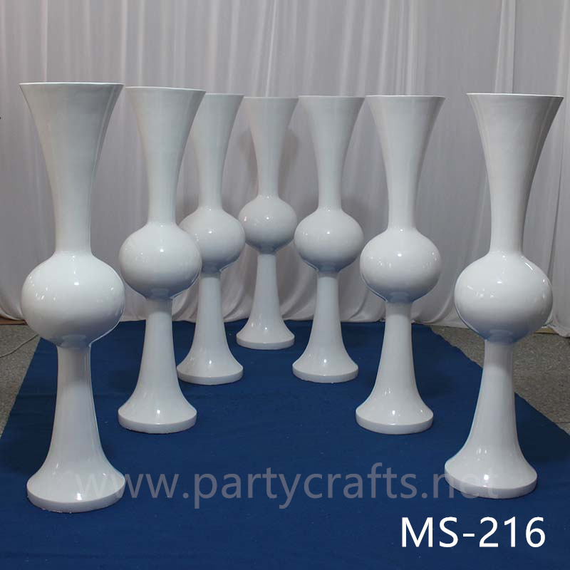 white & black  tall vase centerpiece Mushroom firber glass vase flower planting vase floor vase wedding enent  table vase